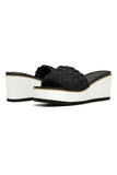 NYDJ Rora Wedge Sandals In Elastic - Black