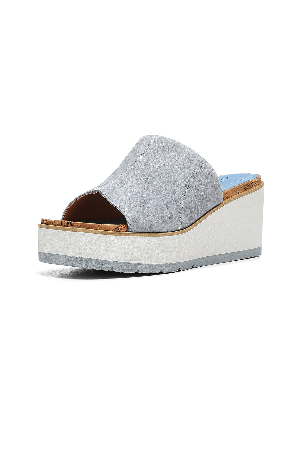 NYDJ Rysa Wedge Sandals In Wide Width In Kid Suede - Denim