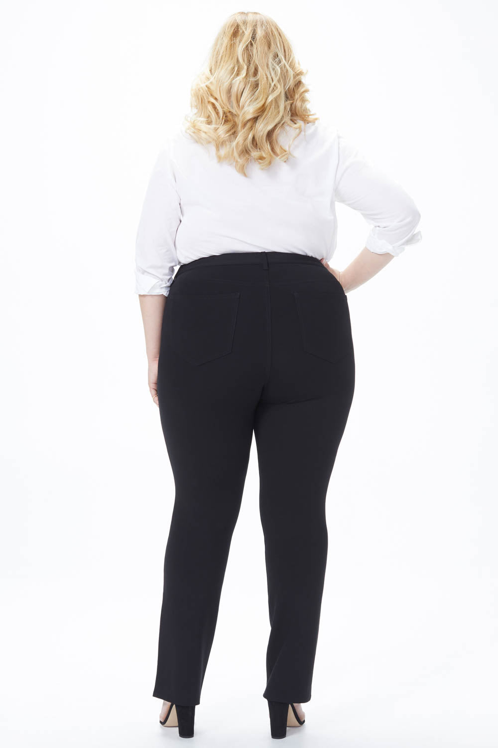 NYDJ Marilyn Straight Pants In Plus Size In Ponte Knit - Black