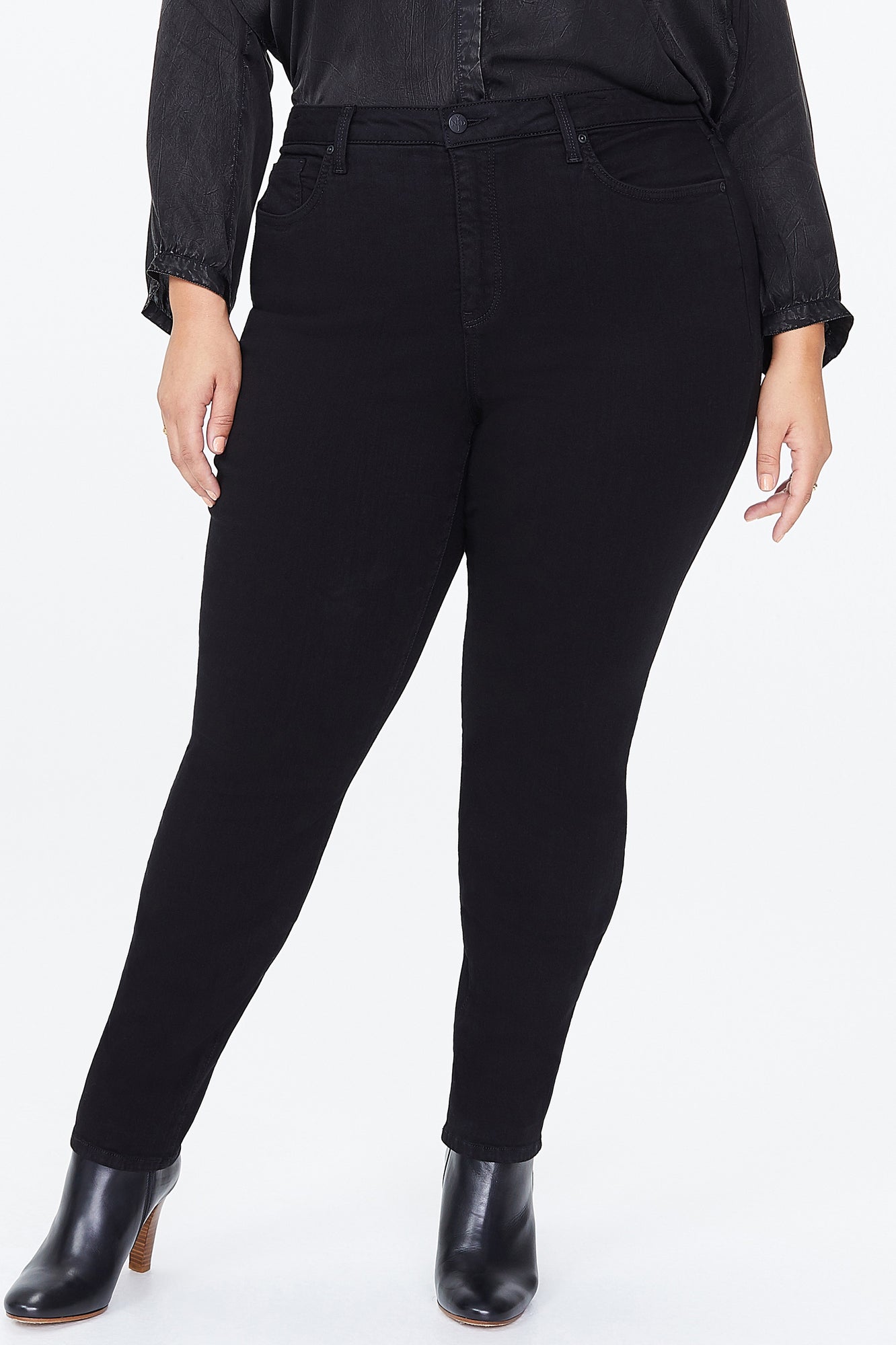 NYDJ Ami Skinny Jeans In Plus Size In Sure Stretch® Denim - Black