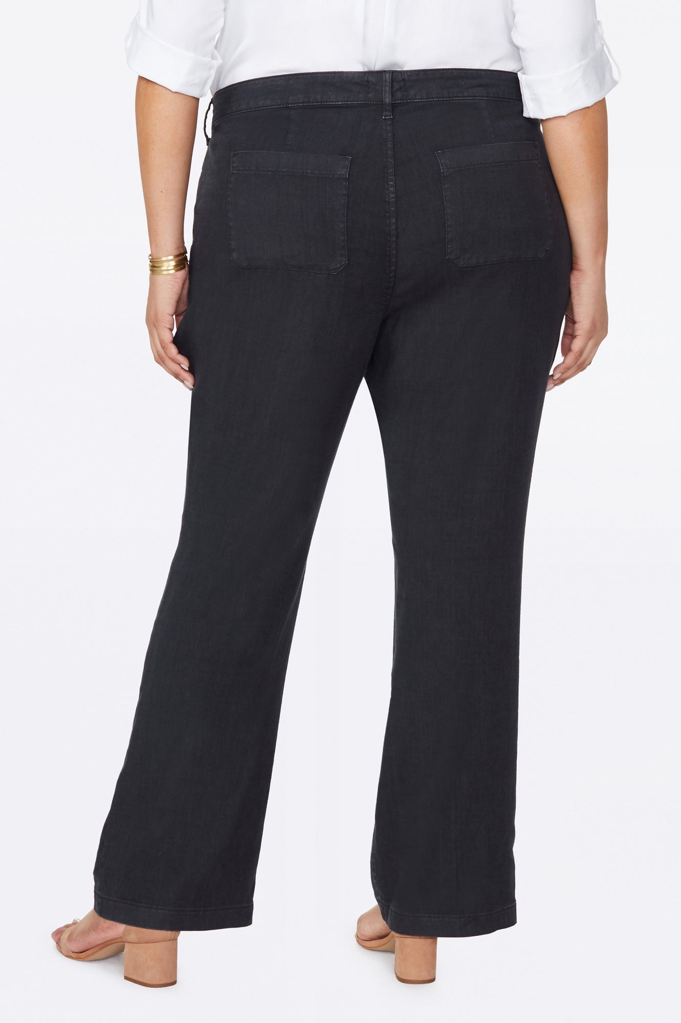 NYDJ Trouser Pants In Plus Size In Stretch Linen - Black