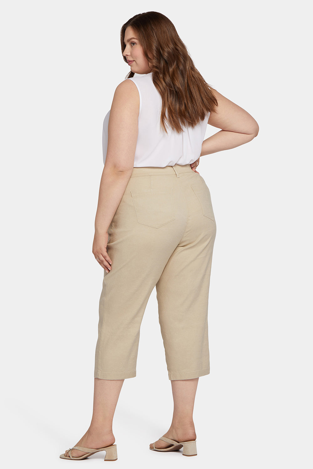 NYDJ Utility Pants In Plus Size In Stretch Linen - Feather