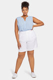 NYDJ Modern Bermuda Shorts In Plus Size In Stretch Linen - Optic White