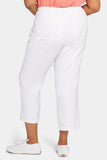NYDJ Marilyn Straight Ankle Pants In Plus Size In Stretch Linen - Optic White