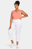 NYDJ Marilyn Straight Ankle Pants In Plus Size In Stretch Linen - Optic White