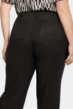 NYDJ Marilyn Straight Pants In Plus Size In Stretch Linen - Black