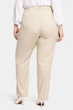 NYDJ Marilyn Straight Pants In Plus Size In Stretch Linen - Feather
