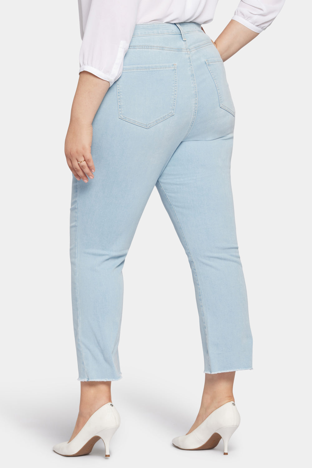 NYDJ Slim Bootcut Ankle Jeans In Plus Size In Cool Embrace® Denim With Frayed Hems - Brightside