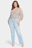 NYDJ Bailey Relaxed Straight Jeans In Plus Size In Cool Embrace® Denim With Mid Rise And Frayed Hems - Brightside