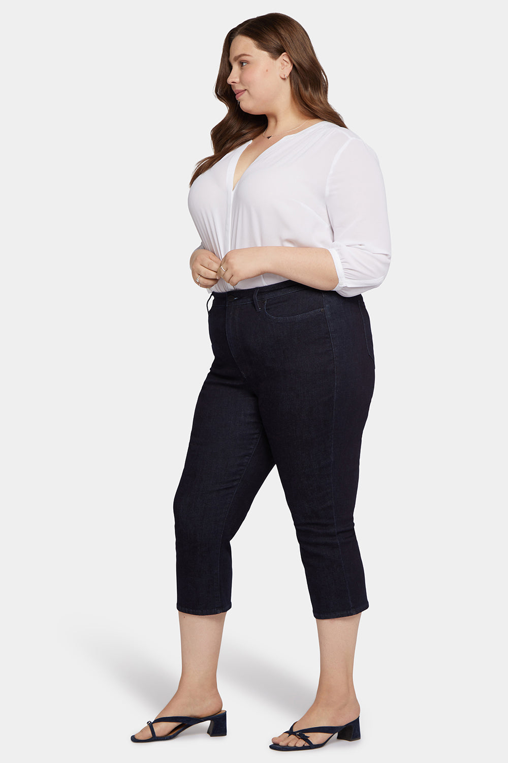NYDJ Joni Relaxed Capri Jeans In Plus Size In Cool Embrace® Denim With High Rise - Illusion
