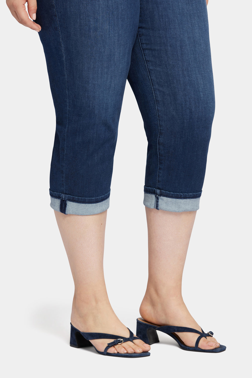 NYDJ Marilyn Straight Crop Jeans In Plus Size In Cool Embrace® Denim With Cuffs - Inspire