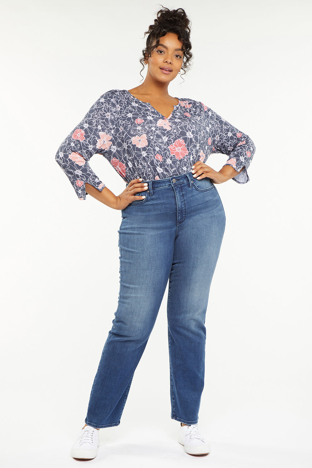 NYDJ Bailey Relaxed Straight Jeans In Plus Size  - Bluewell