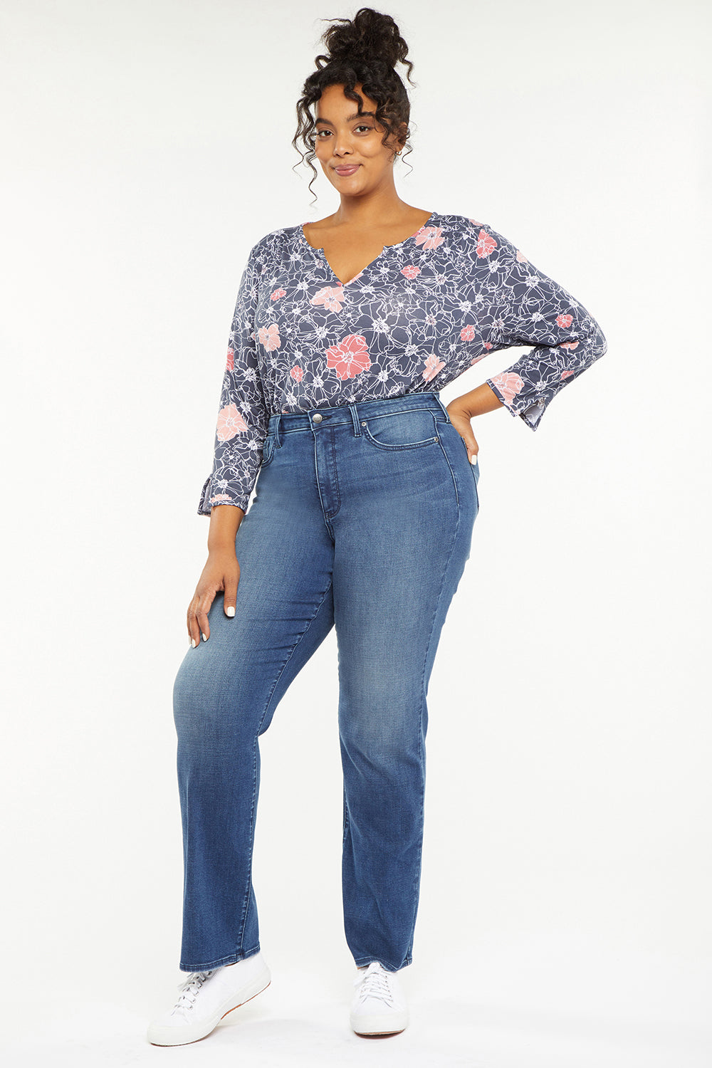 NYDJ Bailey Relaxed Straight Jeans In Plus Size  - Bluewell