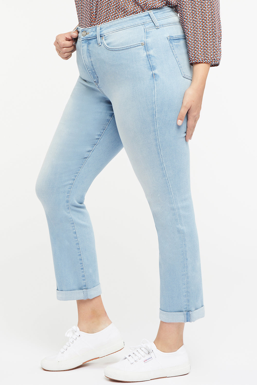 NYDJ Sheri Slim Ankle Jeans In Plus Size With Roll Cuffs - Northstar