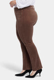 NYDJ Marilyn Straight Pants In Plus Size In Fine Wale Corduroy - Mink