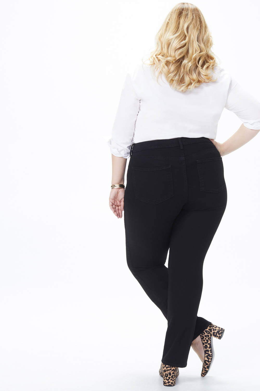 NYDJ Marilyn Straight Jeans In Plus Size  - Black