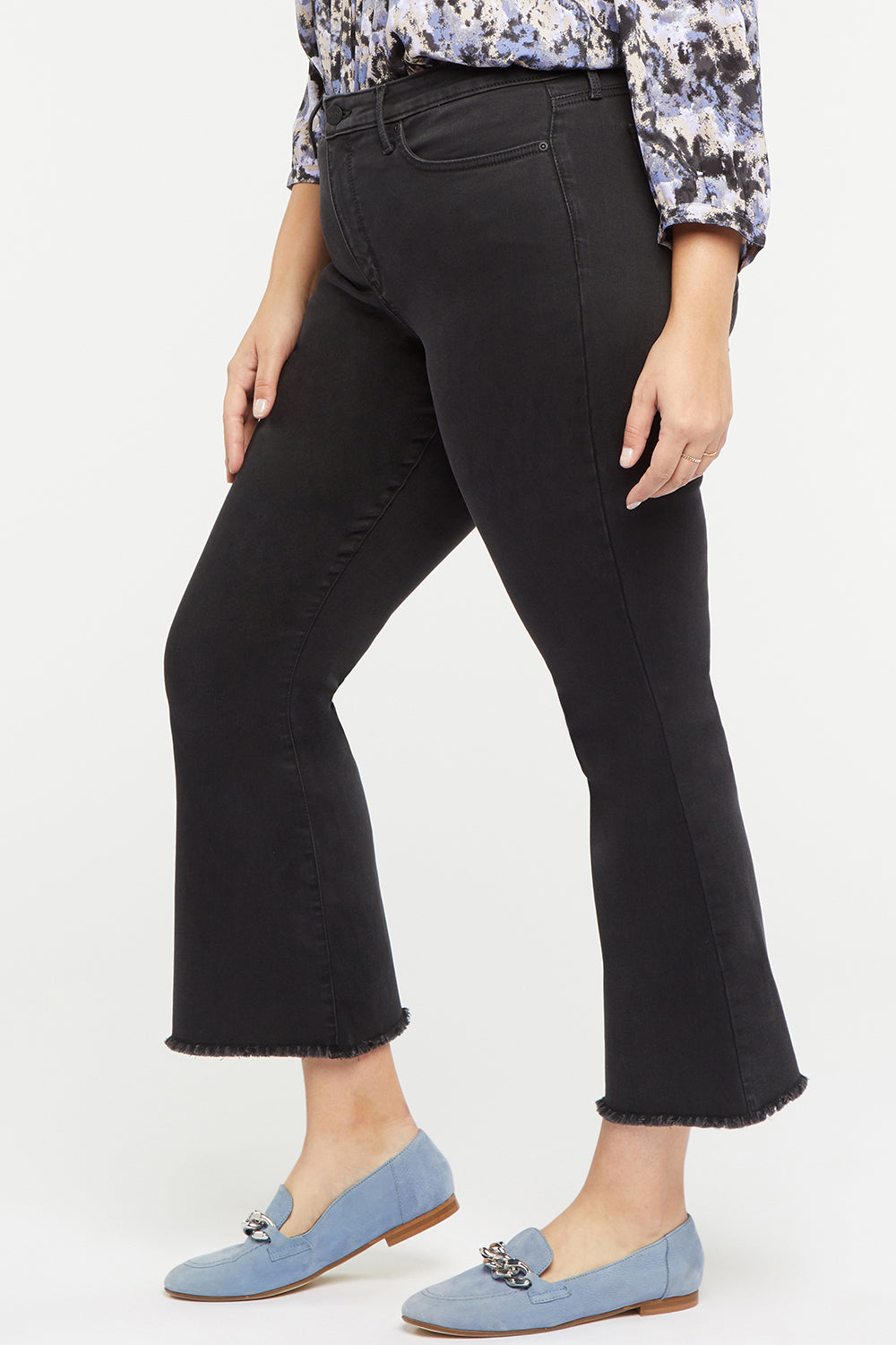 NYDJ Ava Flared Ankle Jeans In Plus Size With Frayed Hems - Trinity