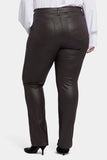 NYDJ Coated Marilyn Straight Jeans In Plus Size  - Cordovan Coated