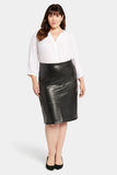 NYDJ Faux Leather A-Line Skirt In Plus Size Sculpt-Her™ Collection - Black