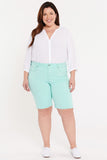 NYDJ Briella 11 Inch Shorts In Plus Size With Frayed Hems - Pale Cabana