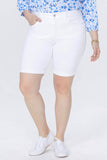 NYDJ Briella 11 Inch Denim Shorts In Plus Size With Roll Cuffs - Optic White