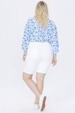 NYDJ Briella 11 Inch Denim Shorts In Plus Size With Roll Cuffs - Optic White