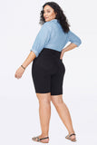 NYDJ Briella 11 Inch Denim Shorts In Plus Size With Roll Cuffs - Black