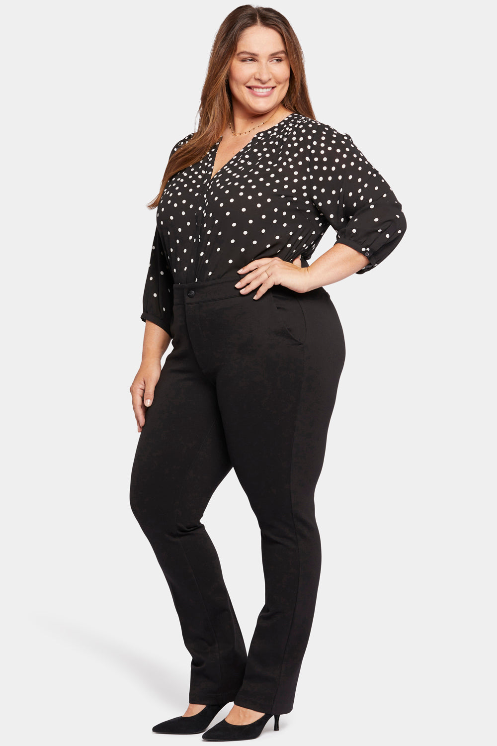 NYDJ Classic Trouser Pants In Plus Size Sculpt-Her™ Collection - Black