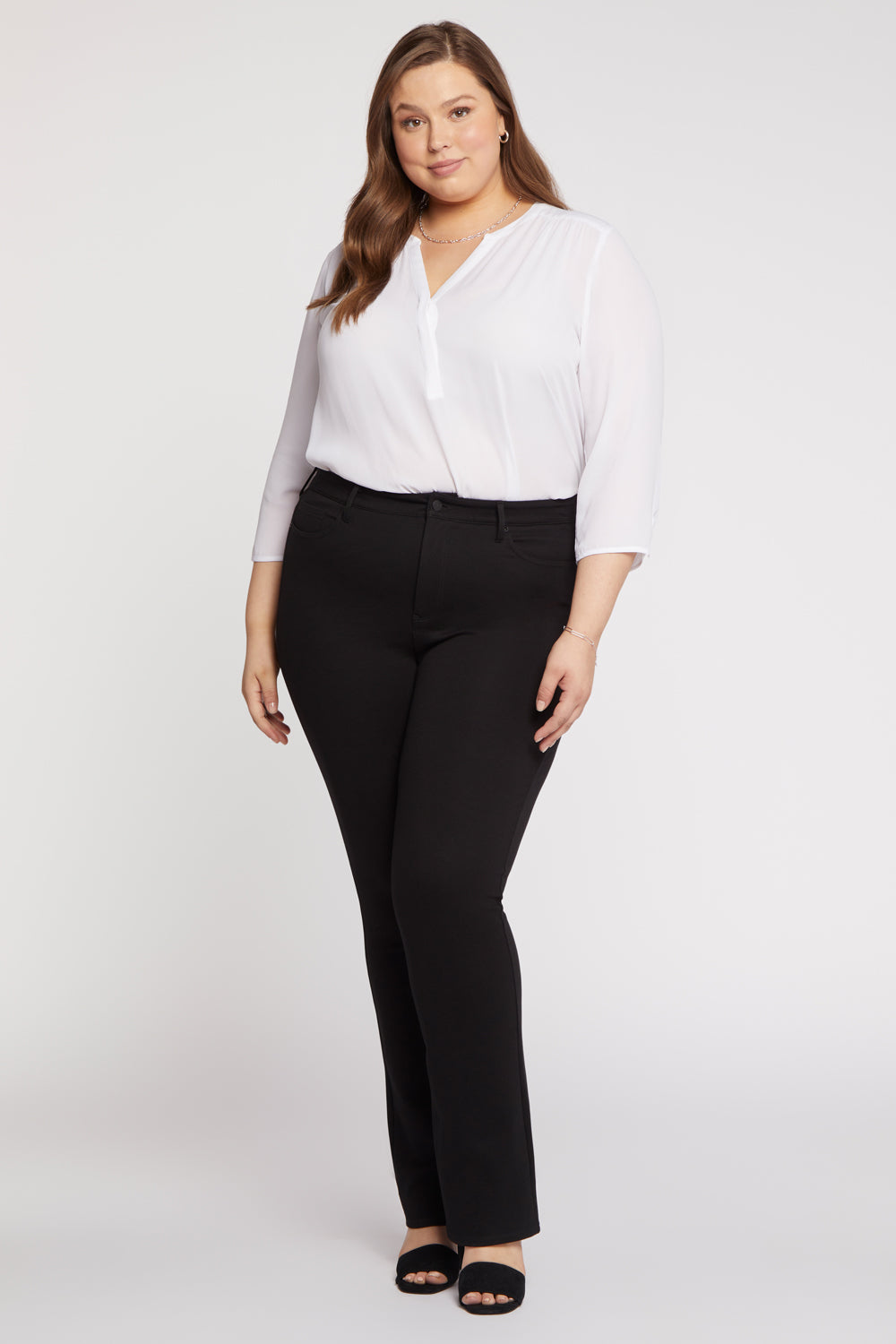 NYDJ Marilyn Straight Pants In Plus Size Sculpt-Her™ Collection - Black
