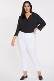 NYDJ Slim Bootcut Ankle Jeans In Plus Size In Cool Embrace® Denim With Frayed Hems - Optic White