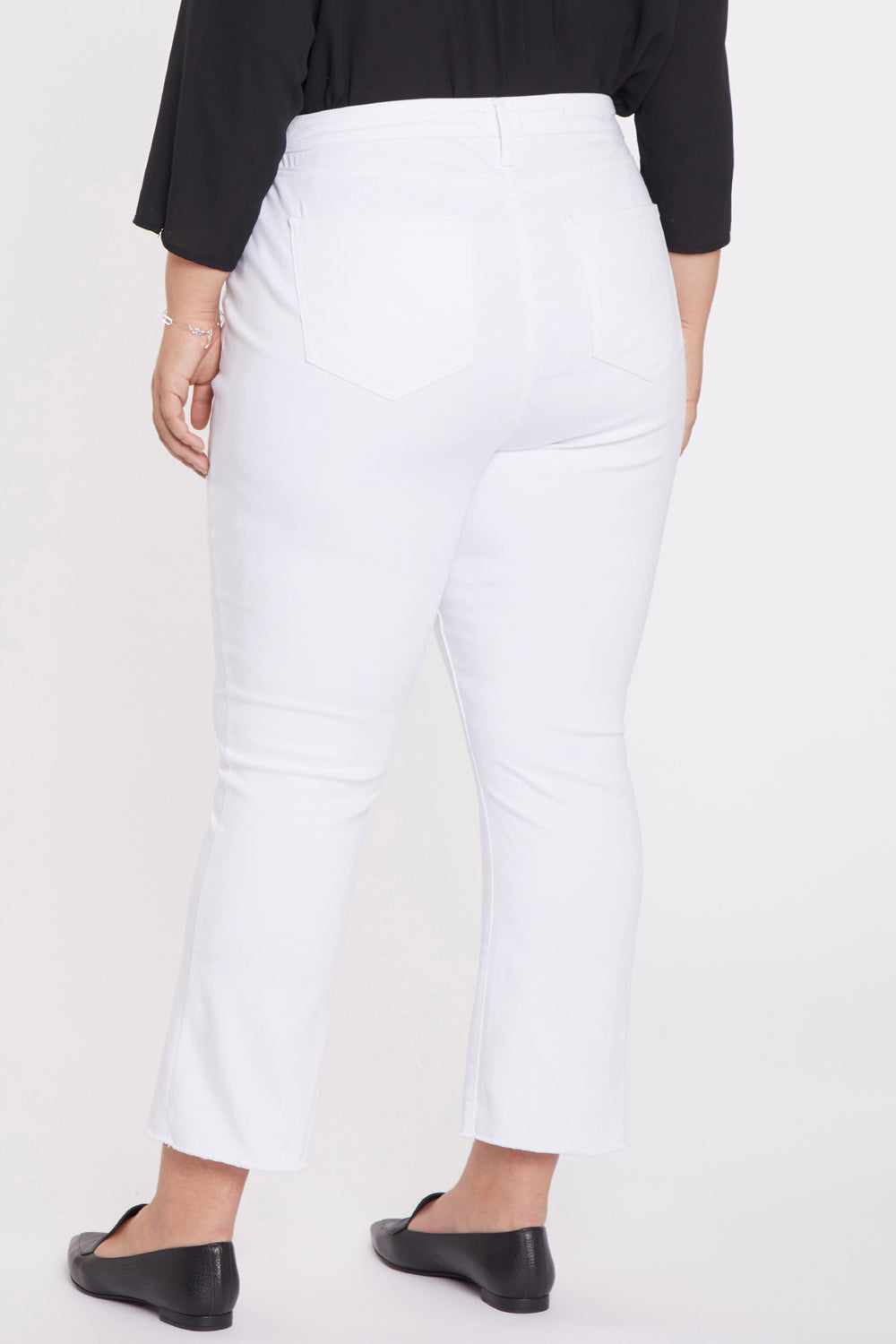 NYDJ Slim Bootcut Ankle Jeans In Plus Size In Cool Embrace® Denim With Frayed Hems - Optic White