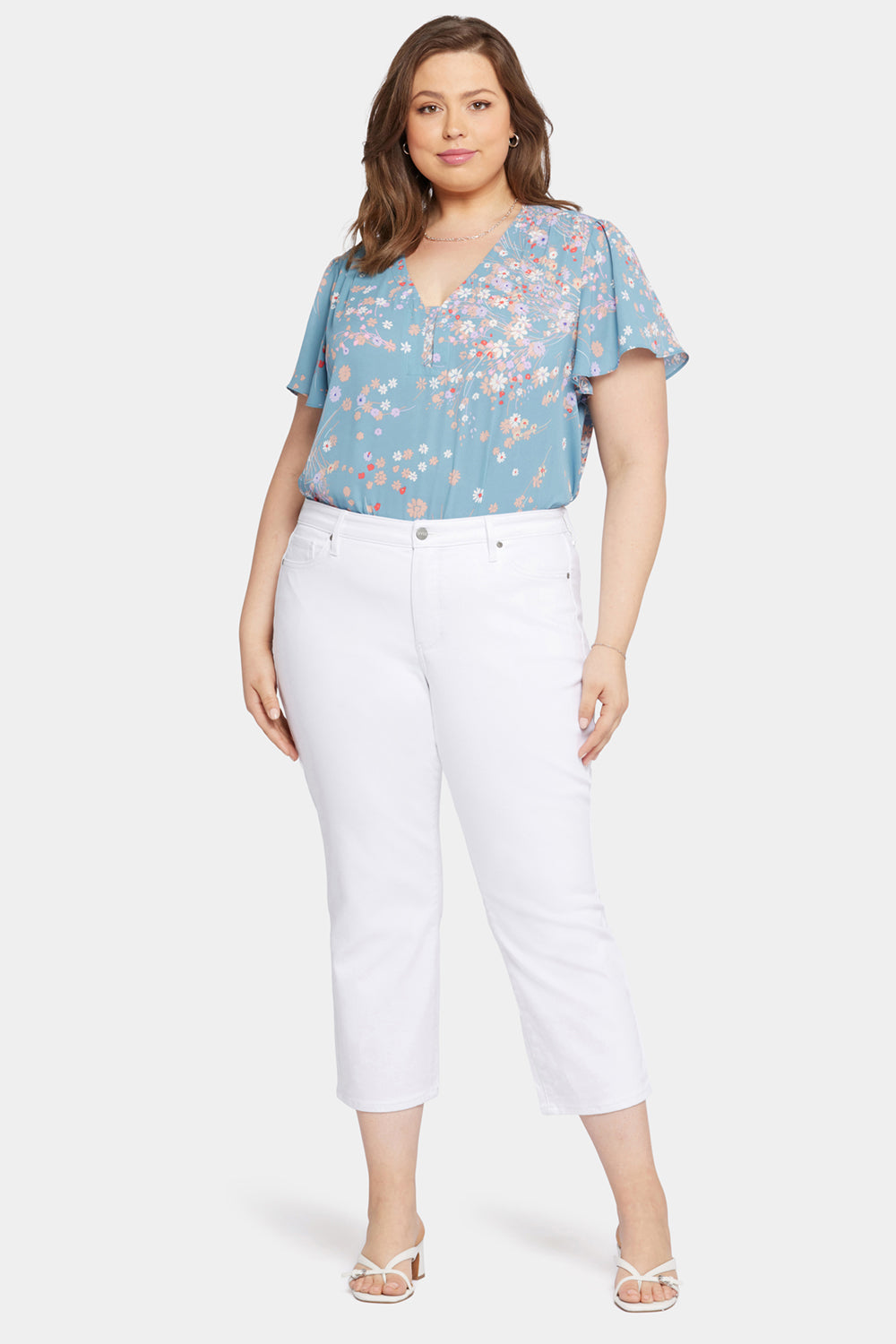NYDJ Relaxed Piper Crop Jeans In Plus Size In Cool Embrace® Denim - Optic White