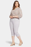 NYDJ Marilyn Straight Crop Jeans In Plus Size In Cool Embrace® Denim With Cuffs - Pearl Grey