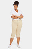 NYDJ Marilyn Straight Crop Jeans In Plus Size In Cool Embrace® Denim With Cuffs - Butter