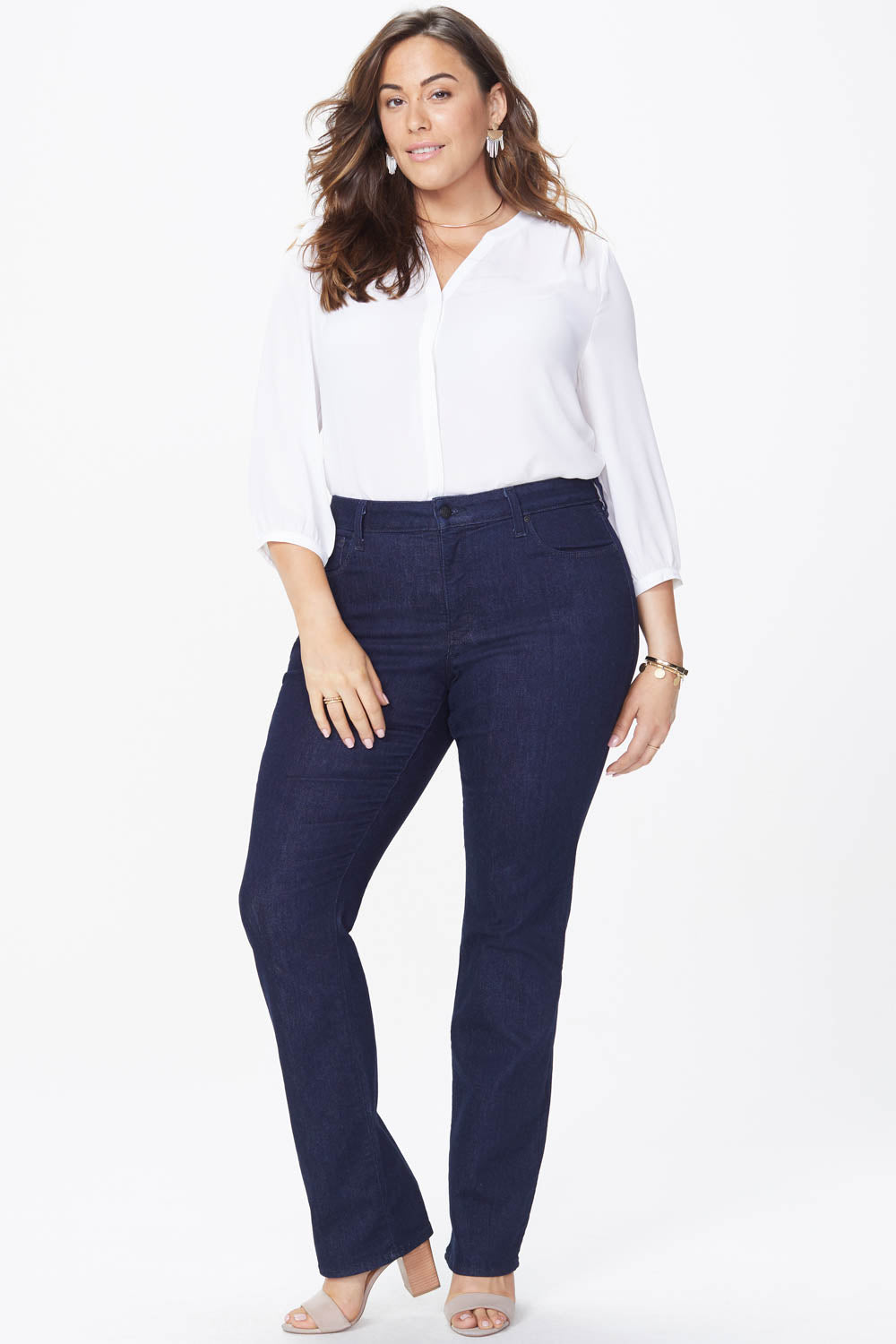 NYDJ Marilyn Straight Jeans In Plus Size  - Rinse