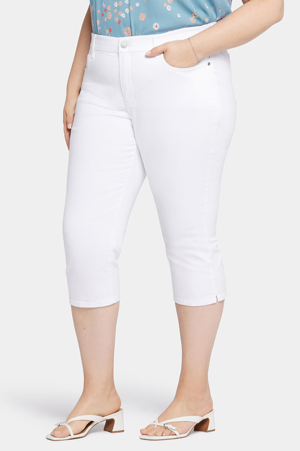 NYDJ Waist-Match™ Slim Straight Crop Jeans In Plus Size  - Optic White