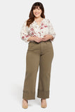 NYDJ Teresa Wide Leg Jeans In Plus Size With Deep Cuffs  - Ripe Olive