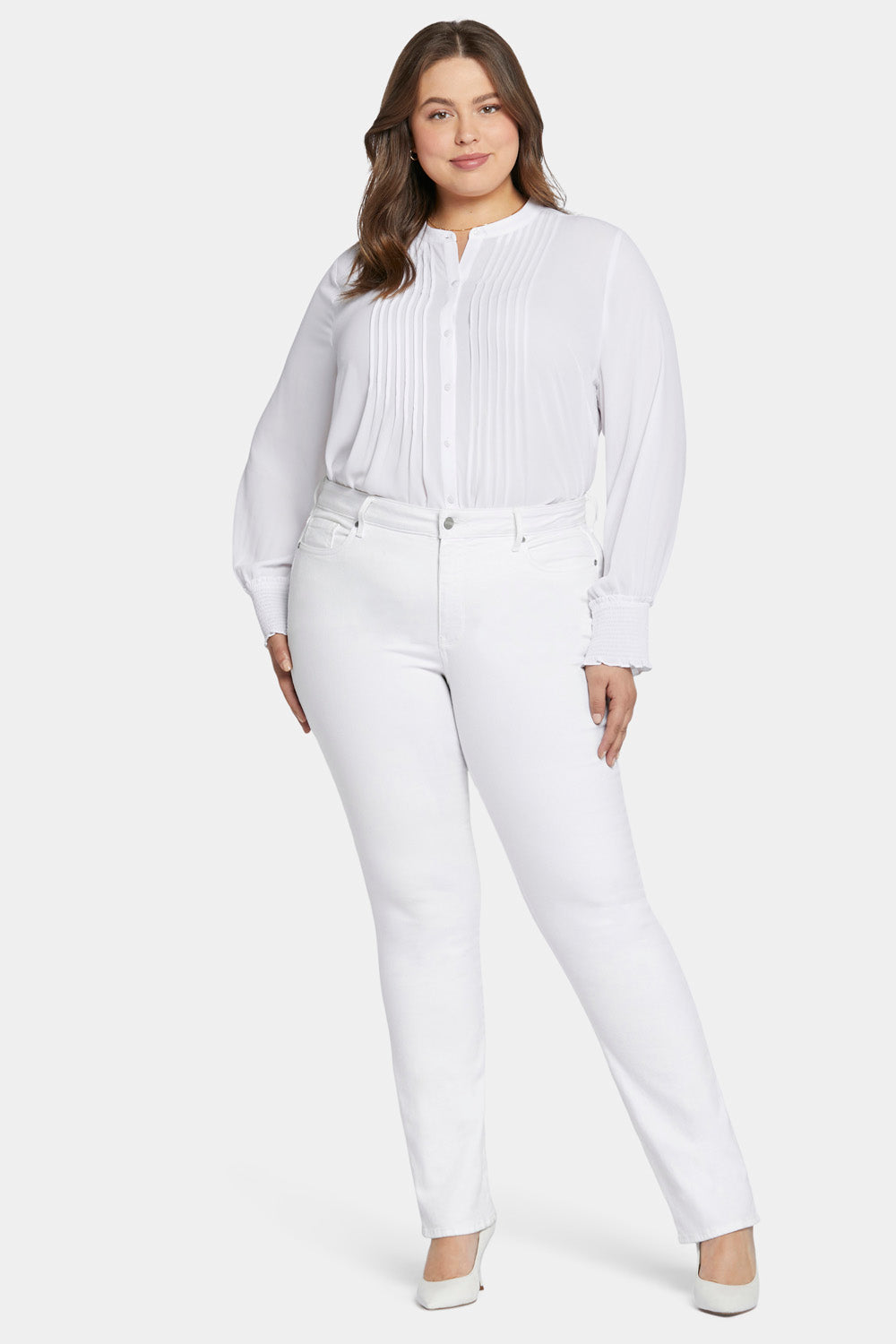 NYDJ Marilyn Straight Jeans In Plus Size  - Optic White