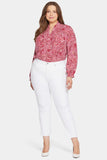 NYDJ Sheri Slim Ankle Jeans In Plus Size With Frayed Hems - Optic White
