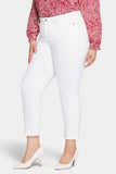 NYDJ Sheri Slim Ankle Jeans In Plus Size With Frayed Hems - Optic White