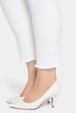 NYDJ Sheri Slim Ankle Jeans In Plus Size With Frayed Hems - Optic White