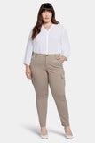 NYDJ Sheri Slim Jeans In Plus Size With Cargo Pockets - Saddlewood