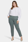 NYDJ Sheri Slim Jeans In Plus Size With Cargo Pockets - Sage Leaf