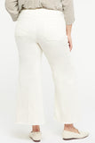 NYDJ Patchie Wide Leg Ankle Jeans In Plus Size With Frayed Hems - Vanilla