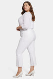 NYDJ Ava Flared Ankle Jeans In Plus Size With Frayed Hems - Optic White