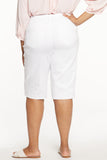 NYDJ Kristie '80s Bermuda Denim Shorts In Plus Size With Raw Hems - Optic White