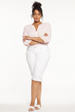 NYDJ Kristie '80s Bermuda Denim Shorts In Plus Size With Raw Hems - Optic White