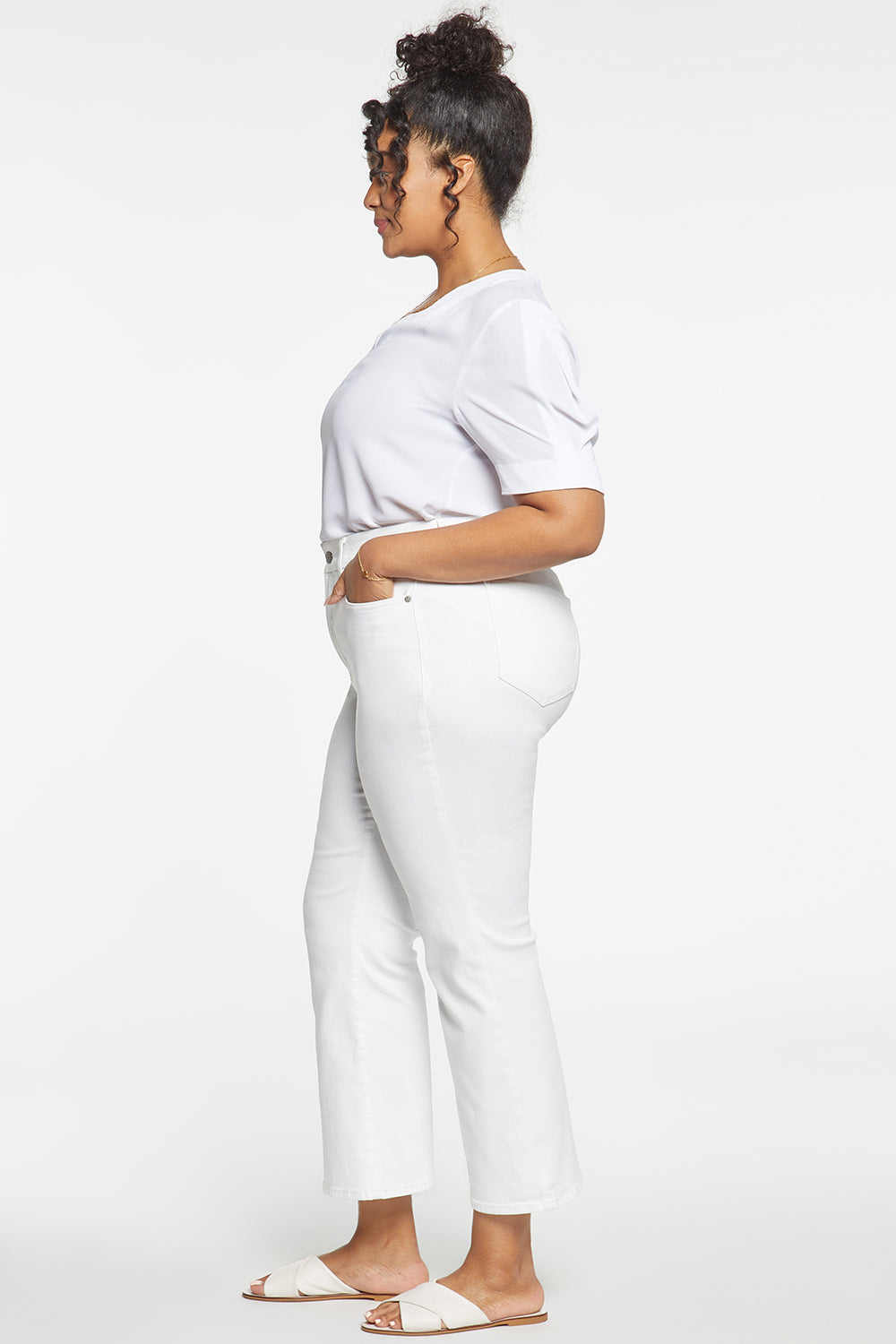 NYDJ Waist-Match™ Relaxed Flared Jeans In Plus Size  - Optic White