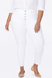 NYDJ Ami Skinny Ankle Jeans In Plus Size With Exposed Button Fly - Optic White