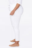 NYDJ Ami Skinny Ankle Jeans In Plus Size With Exposed Button Fly - Optic White